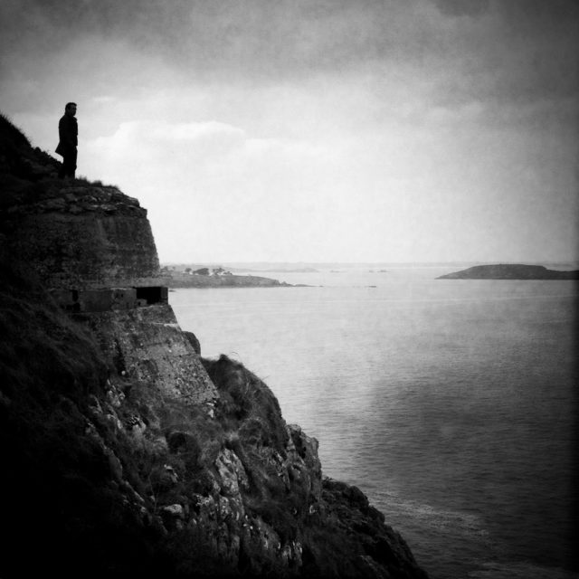 Contemplation, Saint-Briac, Brittany. Facing the immensity of sea, it suddenly plunges us into great daydreams, as this man. These are precious moments. 