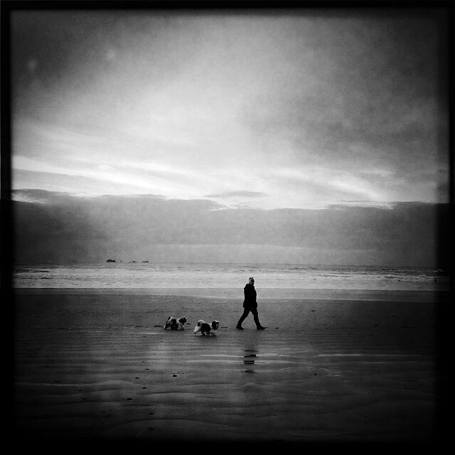 The lady and her dogs, Saint-Malo, Brittany. I meet lots of dogs and owners on the beach. I found this trio amusing, legs and feet at the same pace : the perfect match !