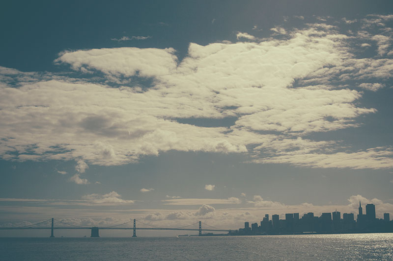 San Francisco skyline from the Larkspur Ferry by Monica Galvan